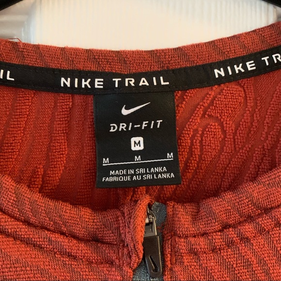 Men’s Nike Trail Dri-Fit Red/Orange Long Sleeve Shirt M - Picture 5 of 12